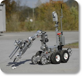 Bomb squad deploys robot at bank PHOTO