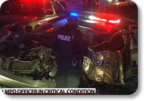 LMPD officer in critical condition following fiery crash in west Louisville PHOTO